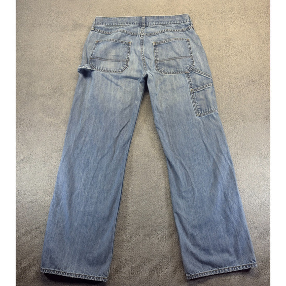 Old Navy Carpenter Jeans Mens 33x32 Blue Denim Baggy Wide Leg Painters Y2K Retro - Picture 2 of 8